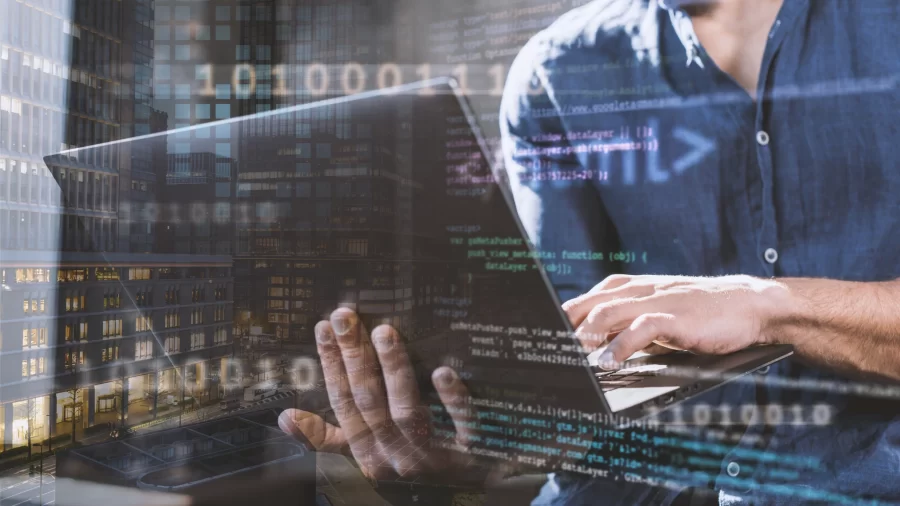 concepto-de-collage-html-y-css-con-persona